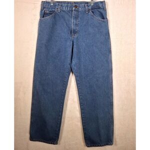 Dickies Straight Leg Jeans Mens 34x30 Blue Medium Wash Cotton Workwear
